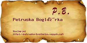 Petruska Boglárka névjegykártya